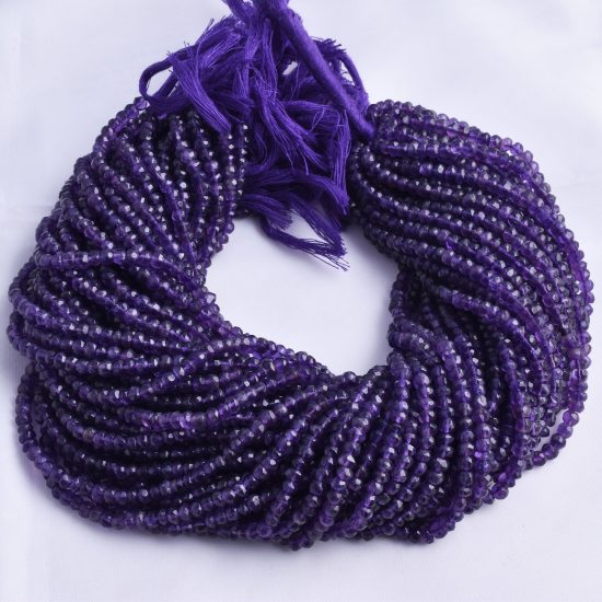 amethyst faceted rondelle beads
