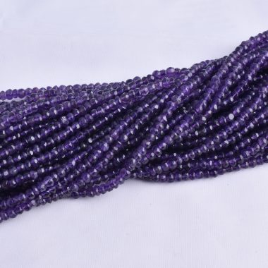 amethyst faceted rondelle beads