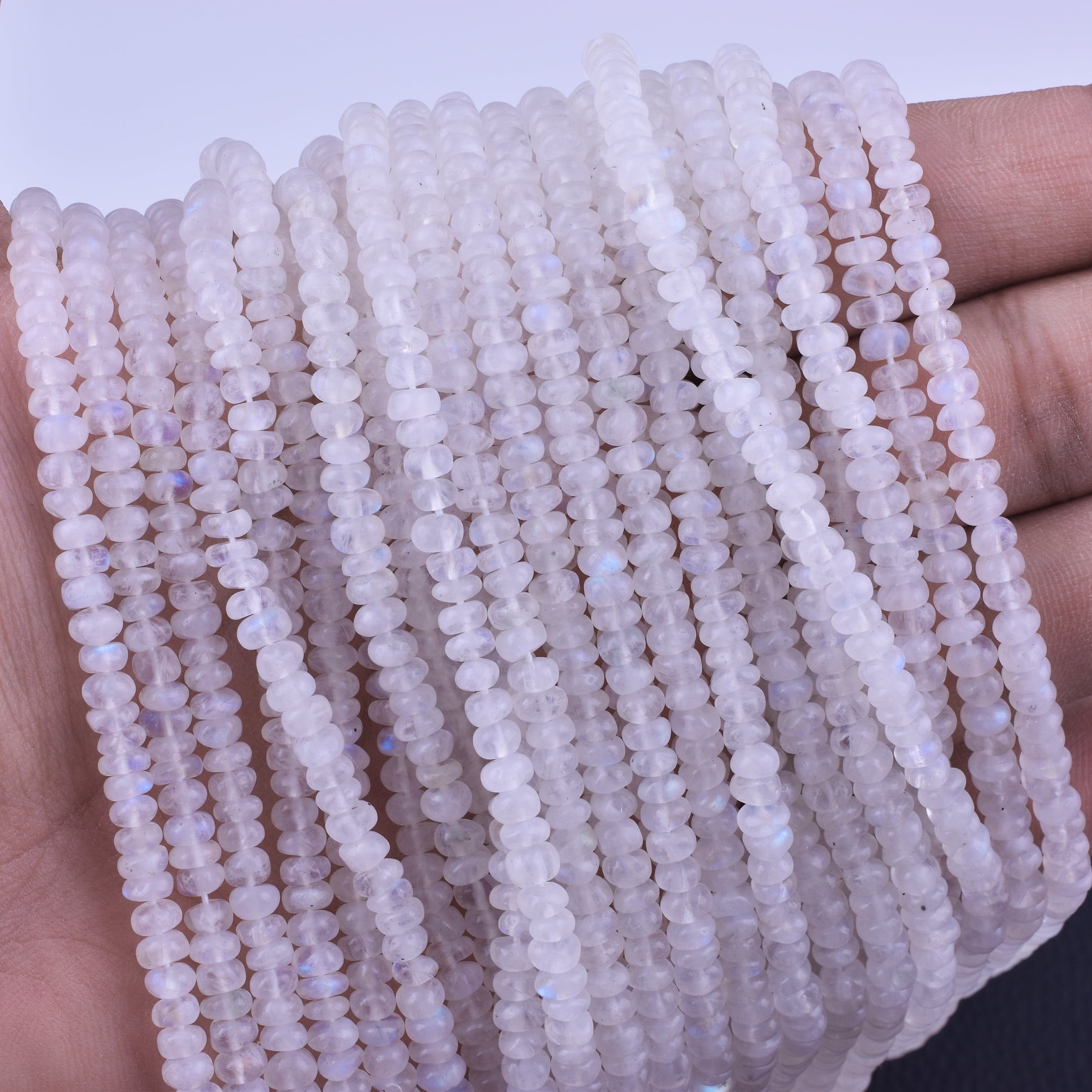 3 MM Pitch Moonstone Beads 13 Inch Moonstone Rondelle Beads Strand 5 Strand AAA Natural Pitch Moonstone Micro Faceted Rondelle Beads