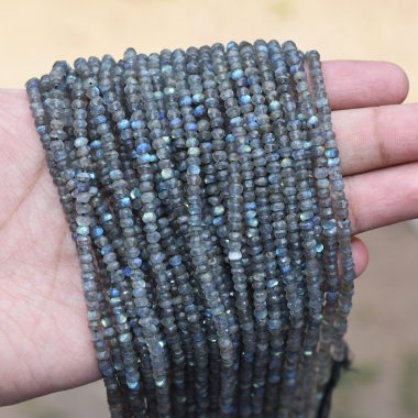 labradorite faceted rondelle beads