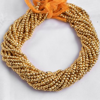 golden pyrite rondelle beads