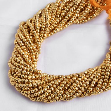 golden pyrite rondelle beads