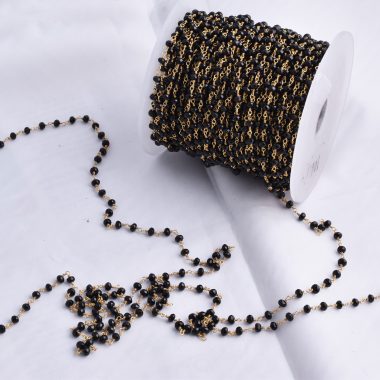 black spinel rosary chain