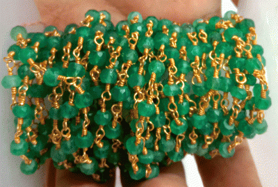 Green onyx rosary chain