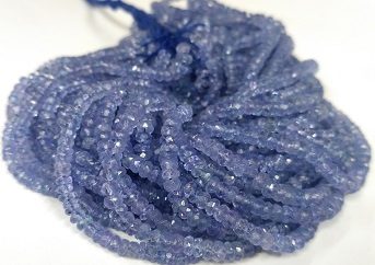 tanzanite faceted rondelle beads
