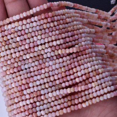 pink opal rondelle beads