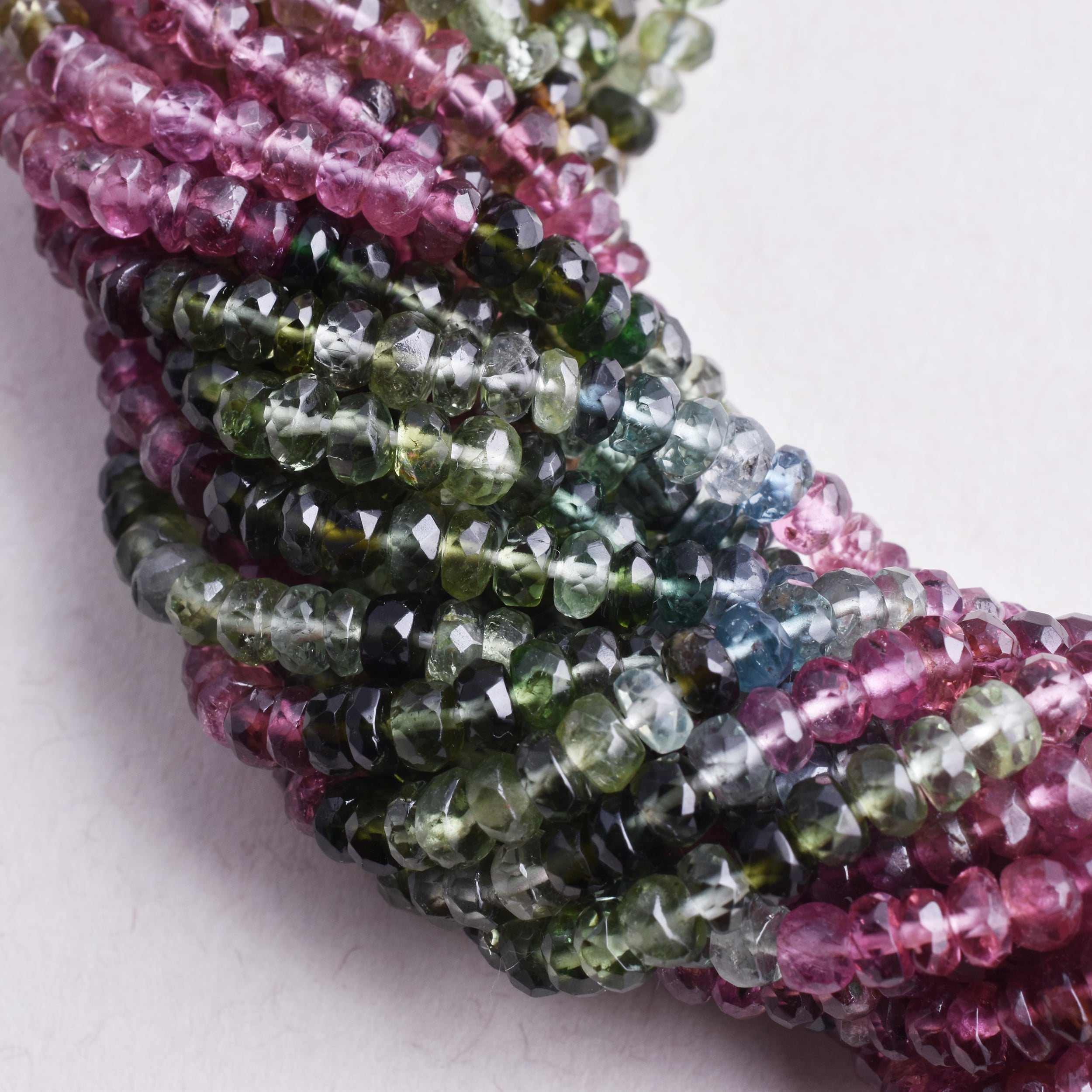 12inch Strand AAA Natural Rainbow Tourmaline Semiprecious Gemstone Loose Beads Multi Tourmaline Gemstone 4mm-5mm Faceted Rondelle Beads