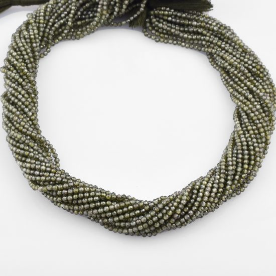 green zirconia faceted beads