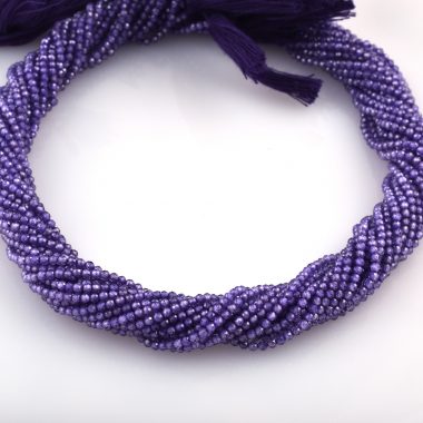 blue zirconia rondelle beads