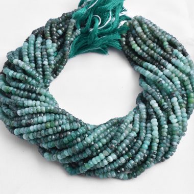 emerald shaded rondelle beads