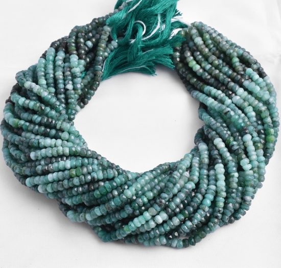 emerald shaded rondelle beads