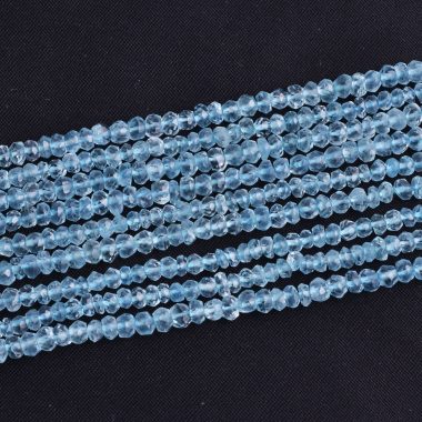 aquamarine faceted rondelle beads