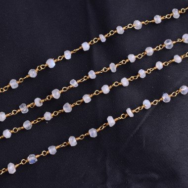 rainbow moonstone rosary chain