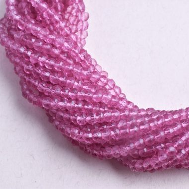pink topaz faceted rondelle beads
