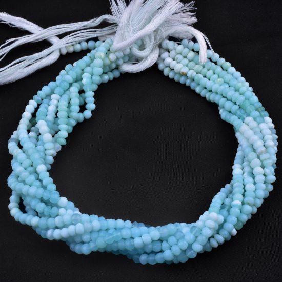 blue opal rondelle beads