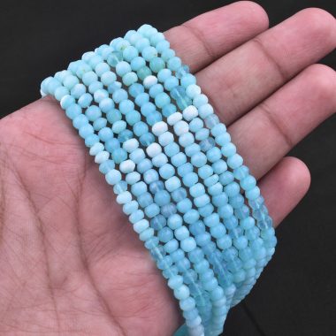blue opal rondelle beads