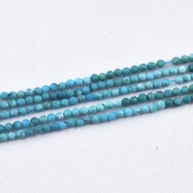 tiny turquoise faceted beads