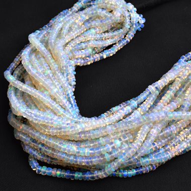 opal smooth rondelle beads