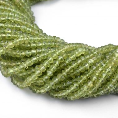 peridot faceted rondelle beads