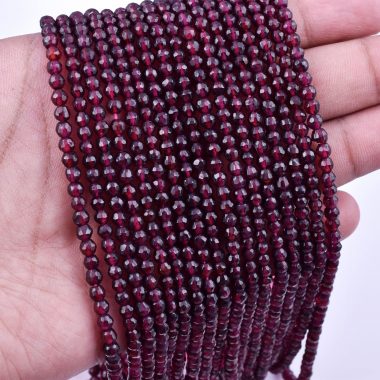 red garnet round beads