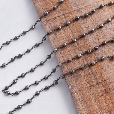 pyrite oxidized beaded rosary