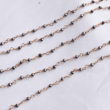 tiny pyrite rosary chain