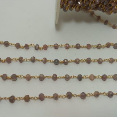 chocolate moonstone rosary chain