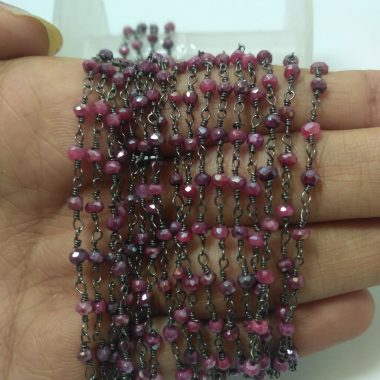 ruby gemstone beaded rosary