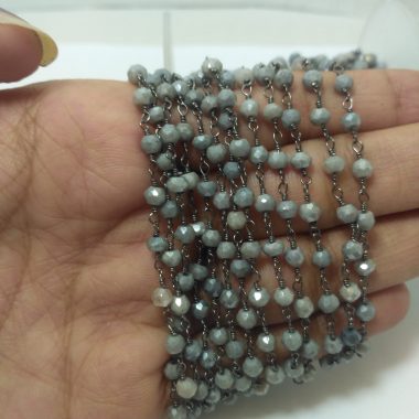 grey moonstone rosary chain
