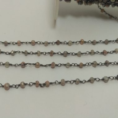 moonstone beaded rosary chain