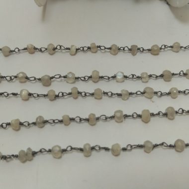 white moonstone beaded rosary