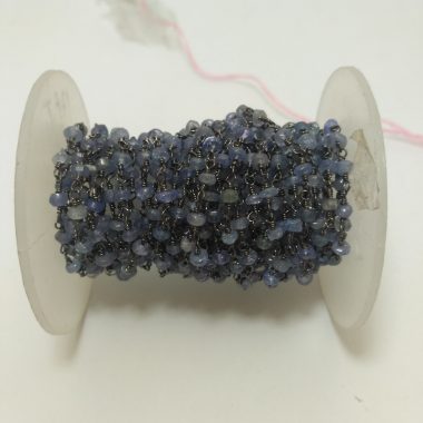 tanzanite oxidized beaded rosary