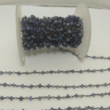 tanzanite oxidized beaded rosary