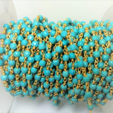 turquoise beaded rosary chain