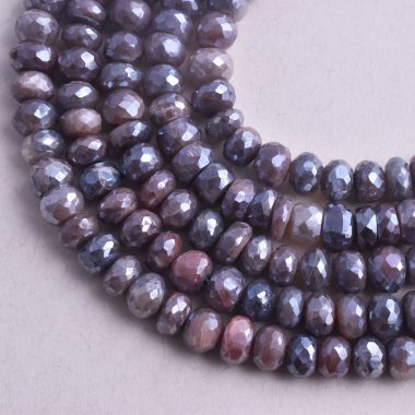 chocolate moonstone silverite beads