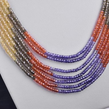 multi zircon beads necklace