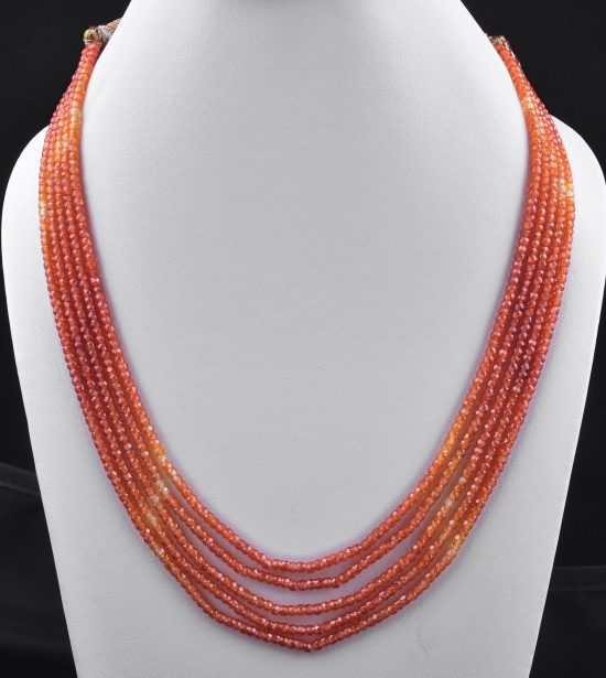 orange shaded zircon necklace