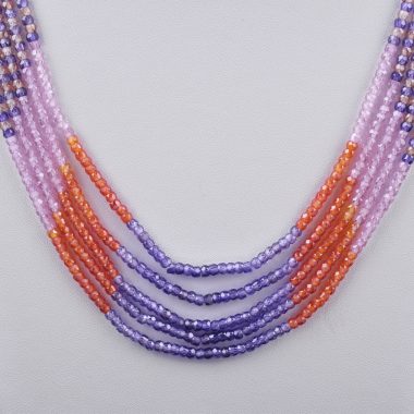 zircon rondelle beads necklace