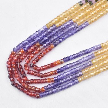 zircon faceted beads necklace