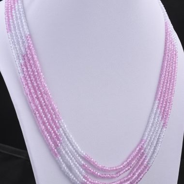 pink white zircon necklace
