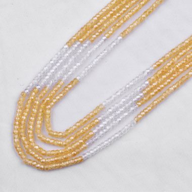yellow white zircon necklace