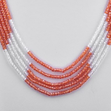 orange white zircon necklace