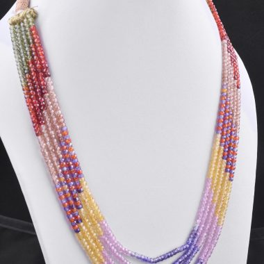 multi zircon gemstone necklace