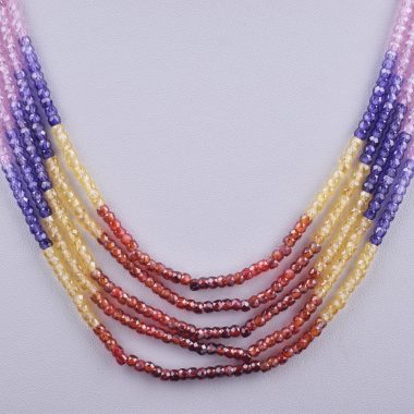multi zircon rondelle necklace