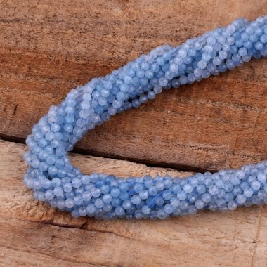 micro aquamarine faceted beads