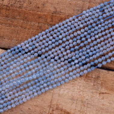 micro aquamarine faceted beads