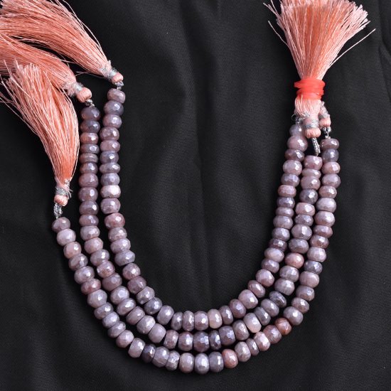 orange moonstone silverite beads