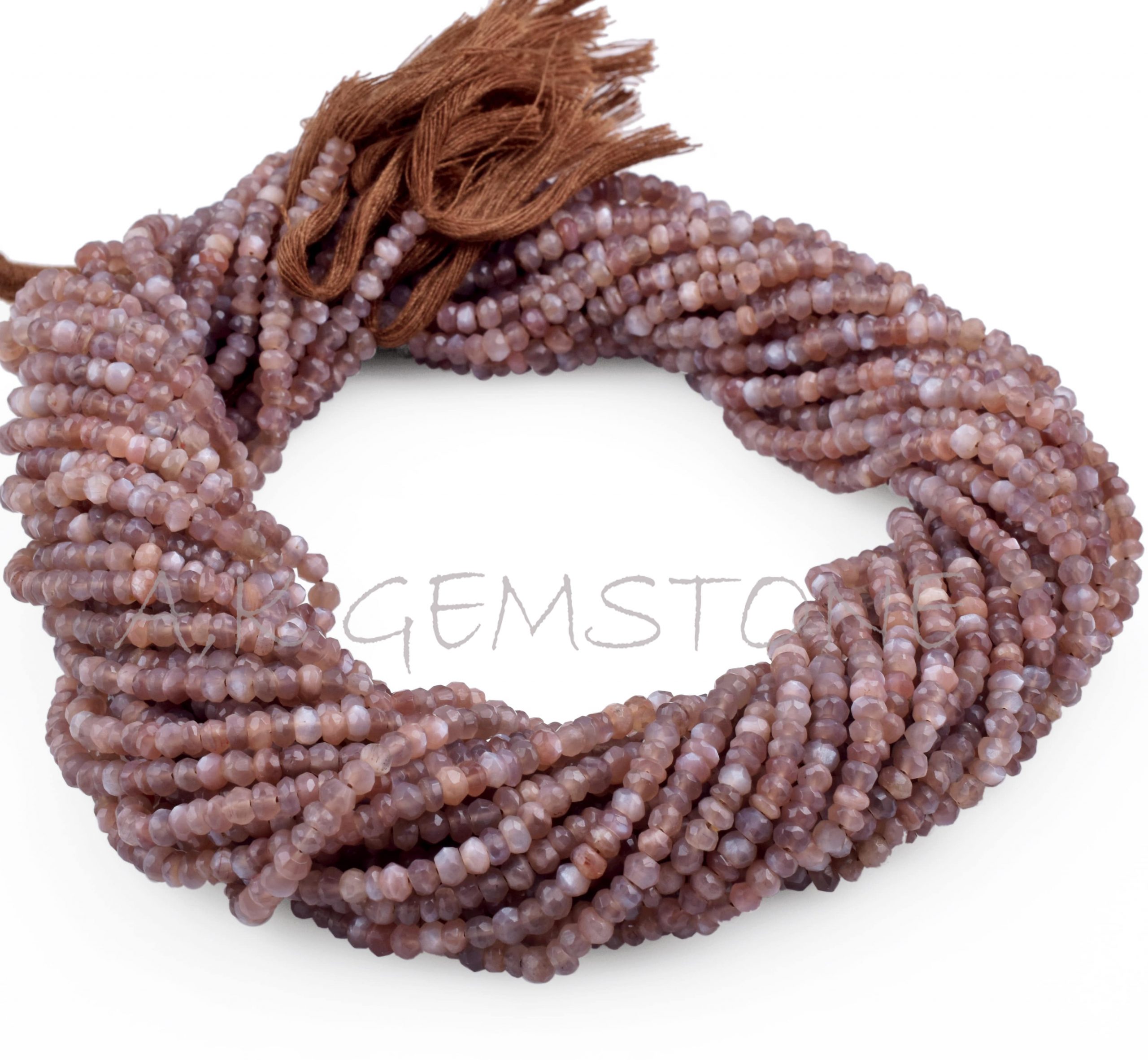 Details about   Natural AAA Chocolate Moonstone 3mm Gemstone Rondelle Faceted Beads 13" Strand
