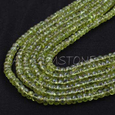 peridot faceted gemstone beads