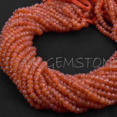 carnelian faceted gemstone beads